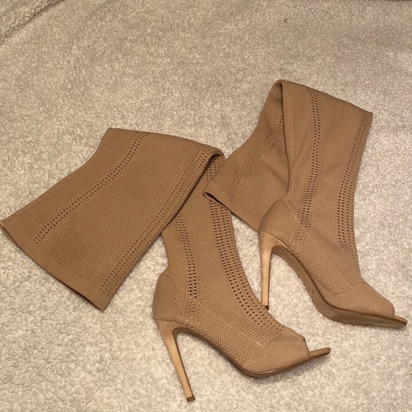 Shoes - Over The Knee Stretch Fabric Boots 👢